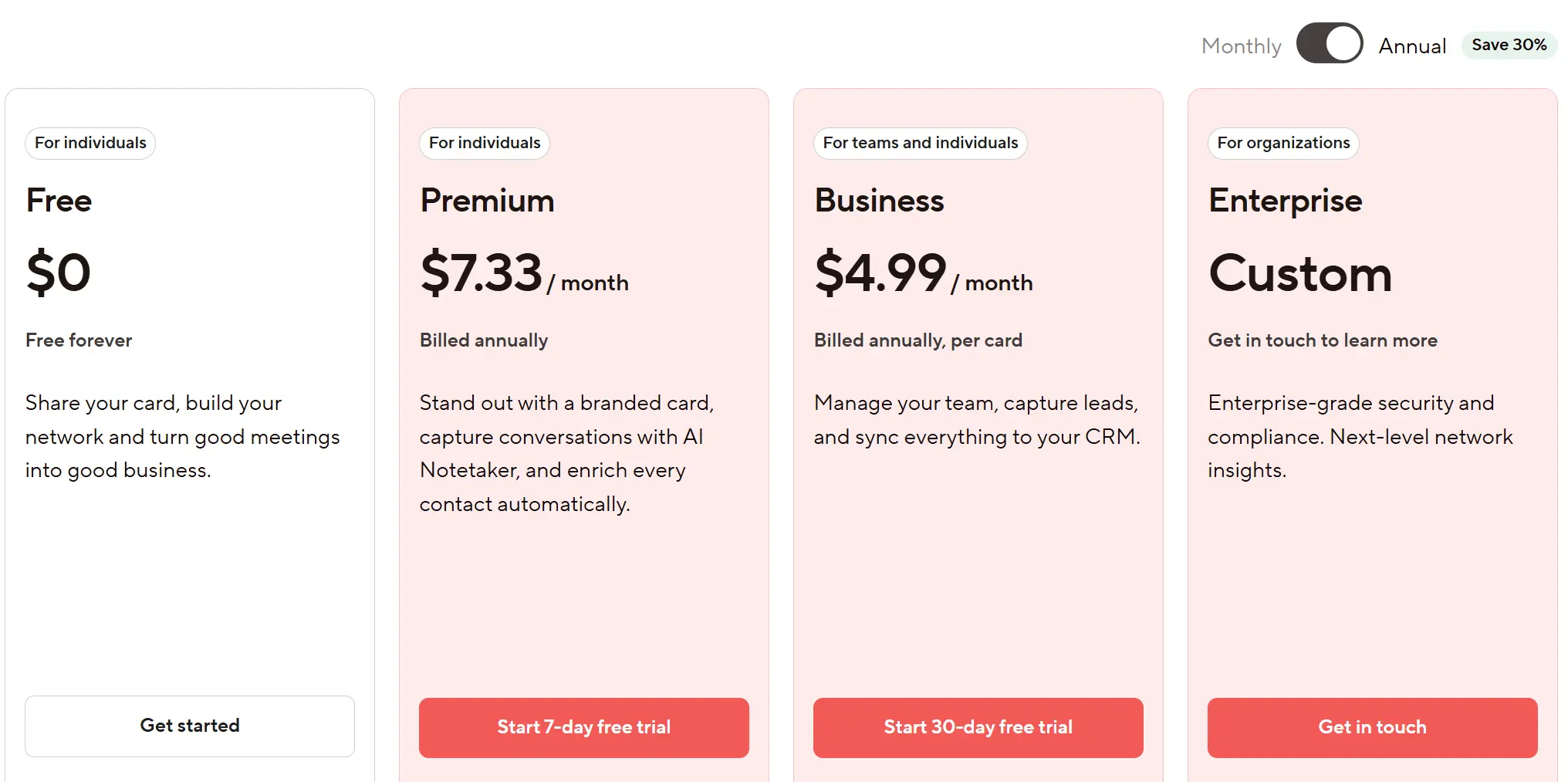 Best Digital Business Cards for Enterprises - Blinq Pricing