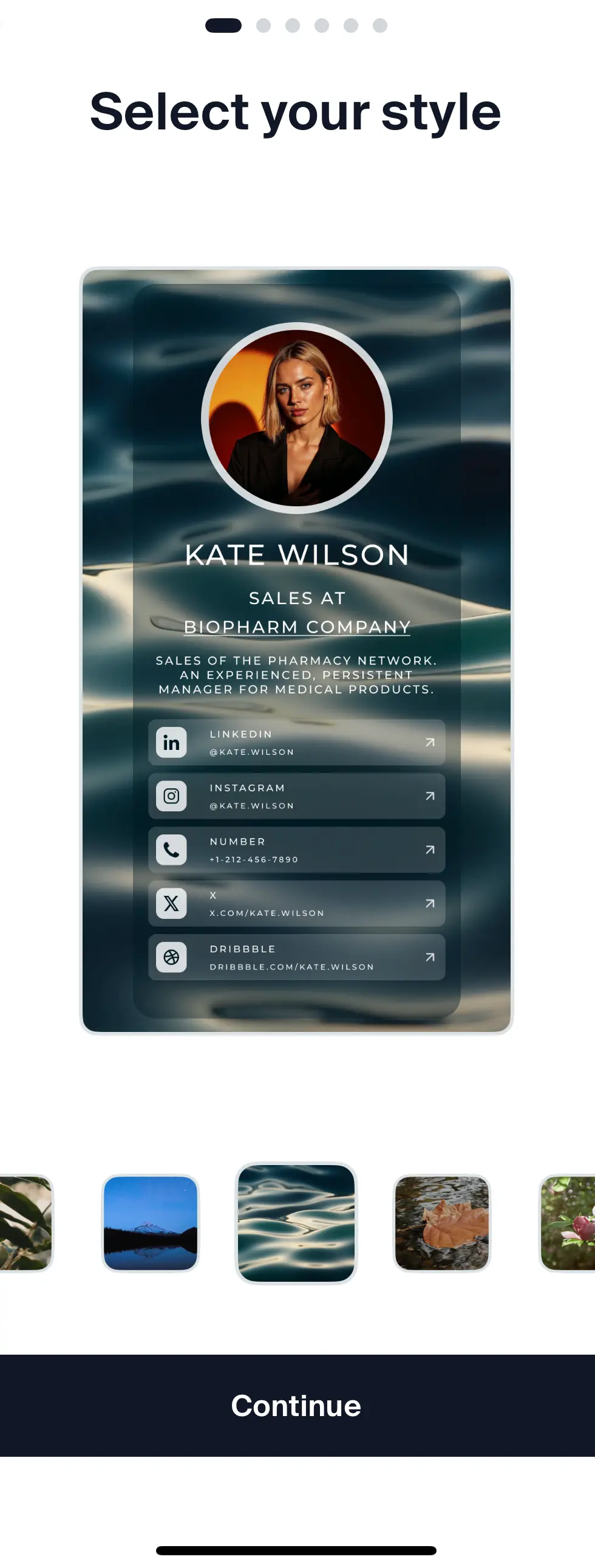 Business Card Design Ideas - Flowing Water Business Card