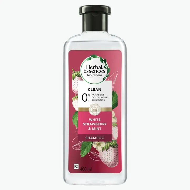 White Strawberry and Mint Clean Shampoo for weighed-down hair