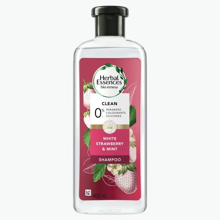 Herbal Essences White Strawberry & Mint shampoo bottle
