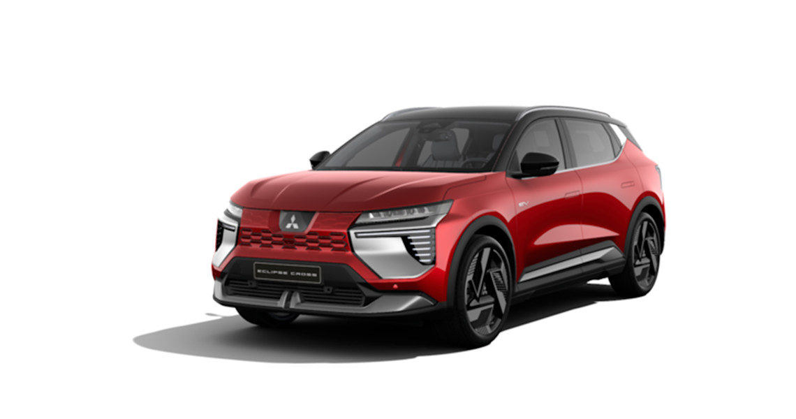 Foto: Eclipse Cross i fargen Sunrise Red med sort tak