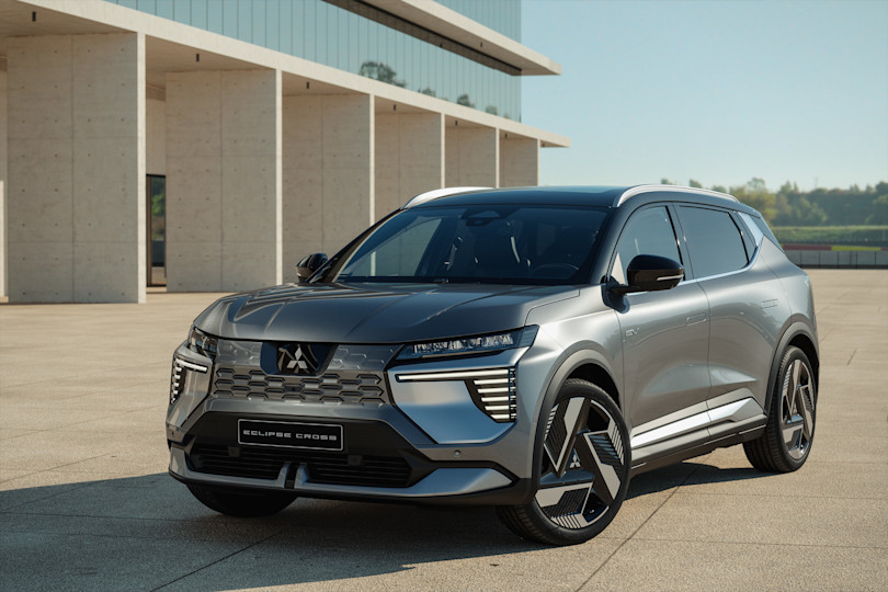 Foto: Eclipse Cross i fargen grå som viser grillen