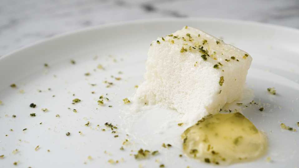 Calamansi Cloud Mousse Plated Dessert