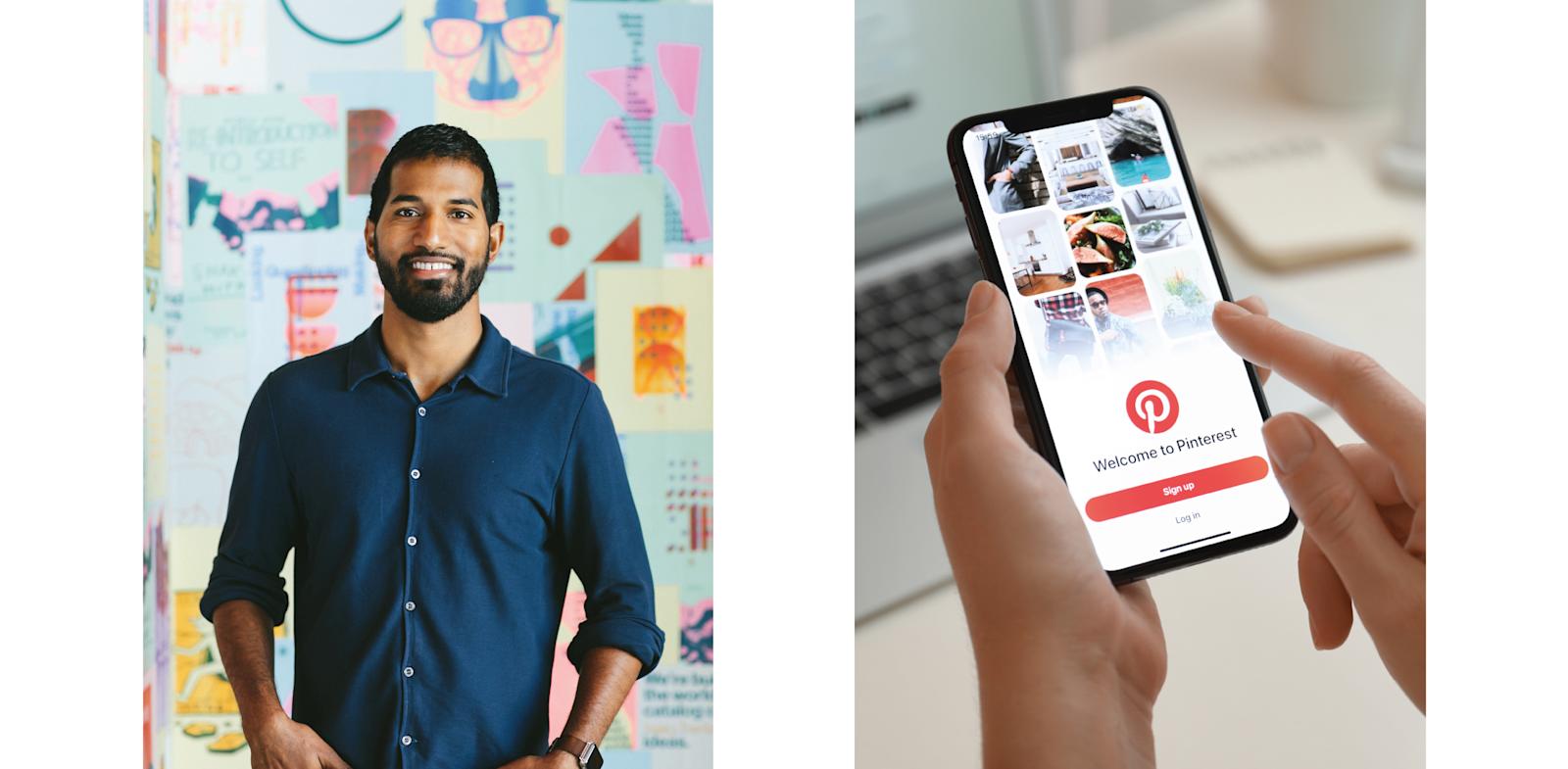 Naveen Gavini, Pinterest, OKRs, pinterest on an iPhone