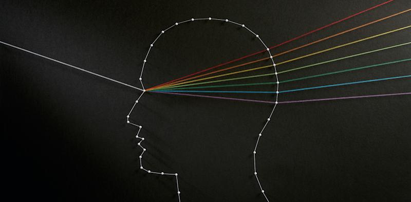 string art depicting a head as a prism