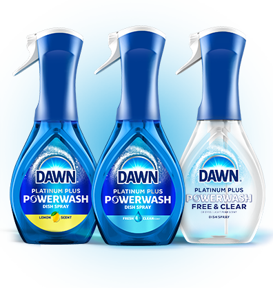 Paquete Dawn Powerwash - Kit de inicio de limón, spray para platos Dawn Platinum Powerwash, sin fragancia ni colorantes (Free and Clear)