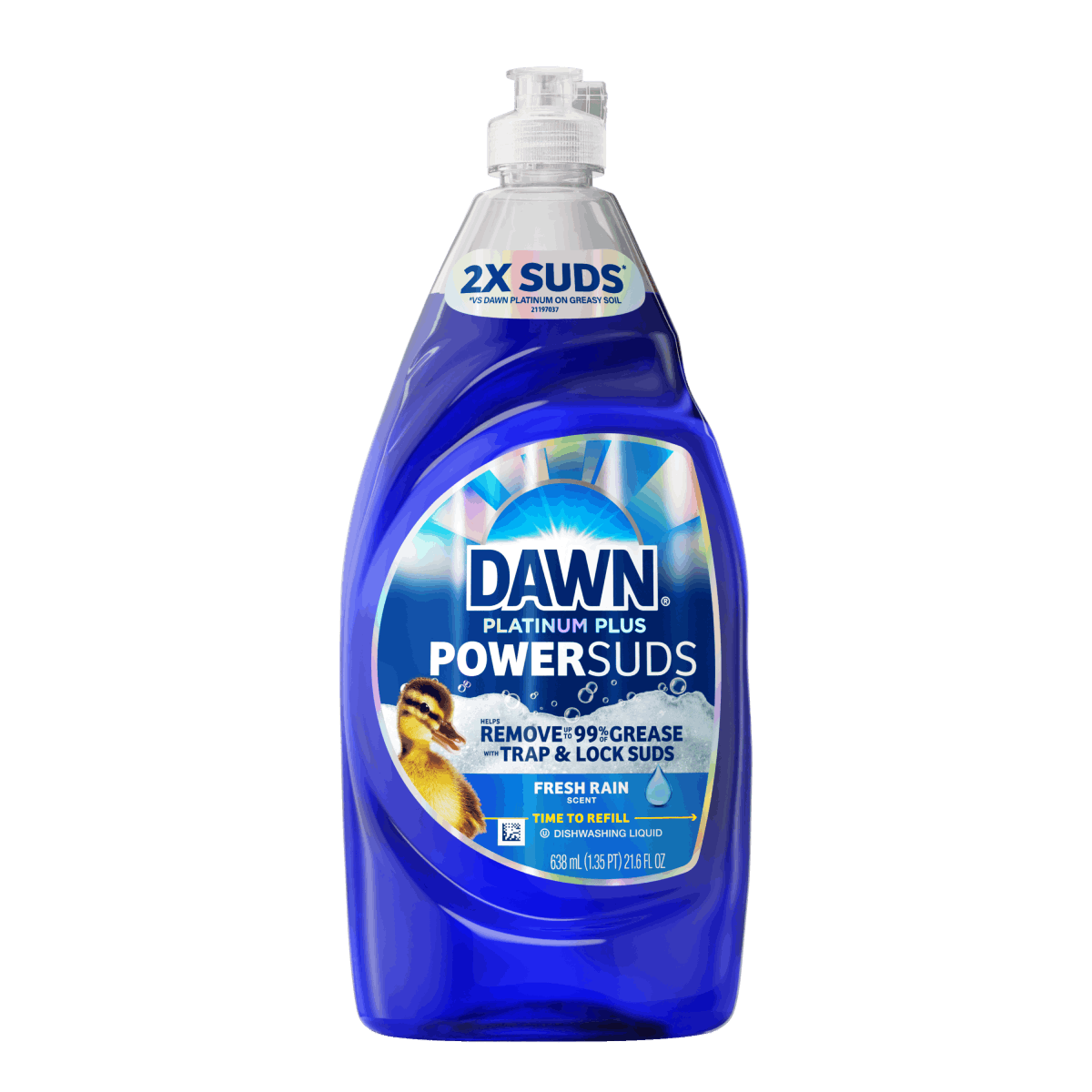 Jabón para trastes Dawn PowerSuds, aroma a lluvia fresca