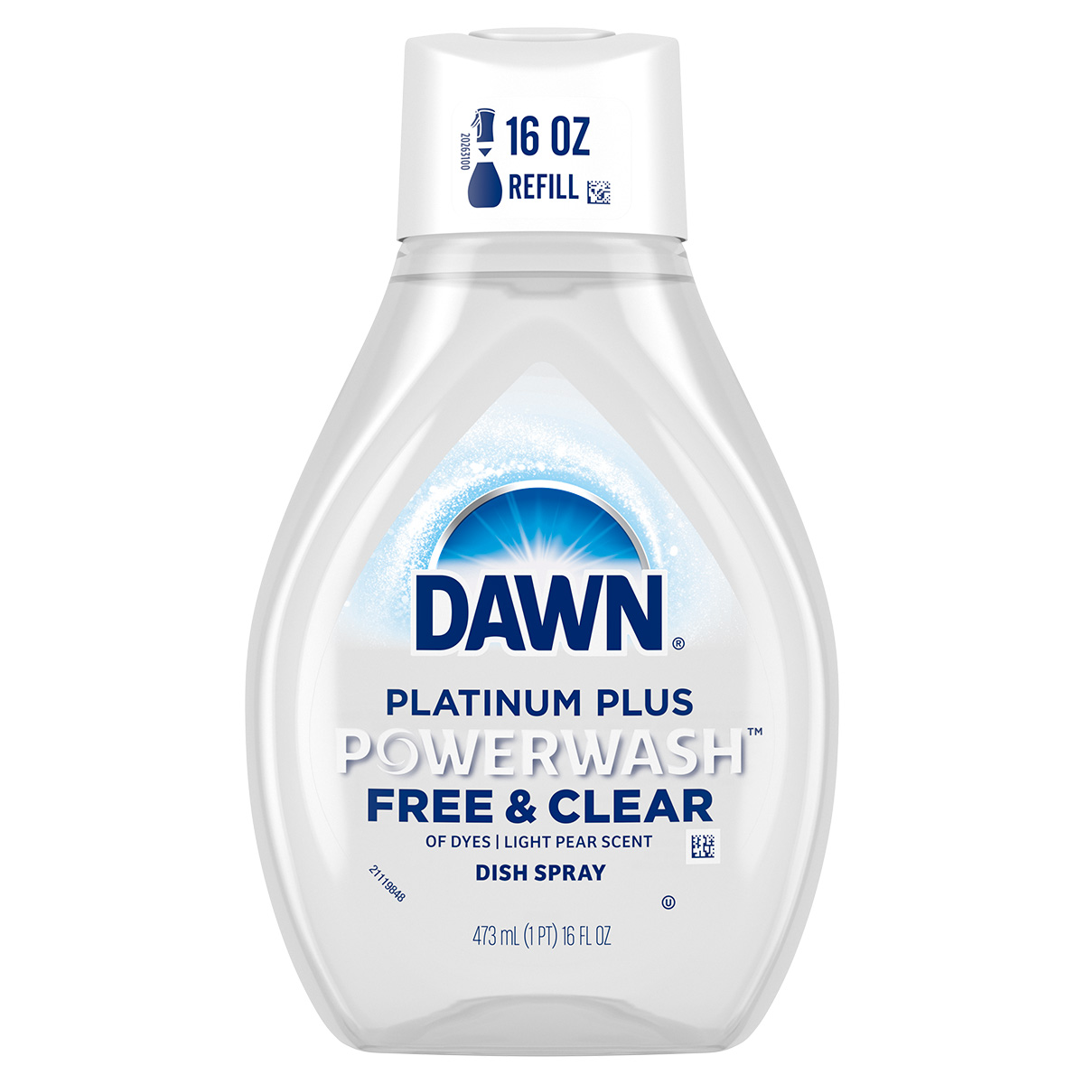 Recarga de pulverizador para trastes Dawn Powerwash Free & Clear, pera suave