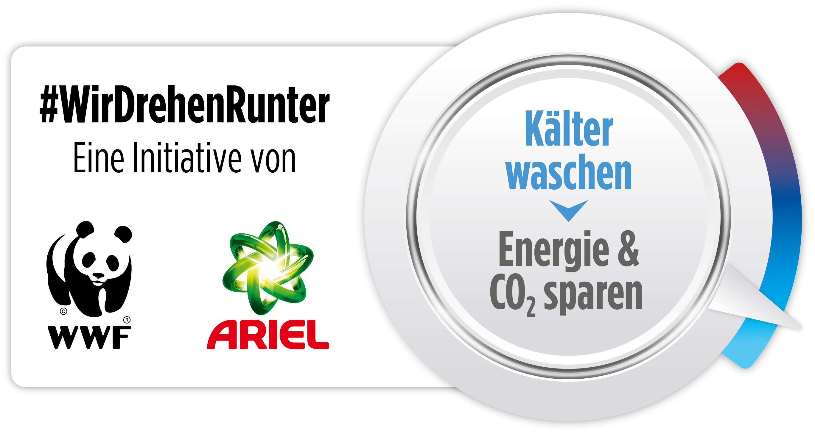 Logo der Wir Drehen Runter Initiative von WWF und Ariel