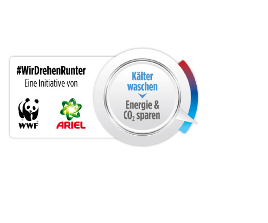 Logo der Wir Drehen Runter Initiative von WWF und Ariel