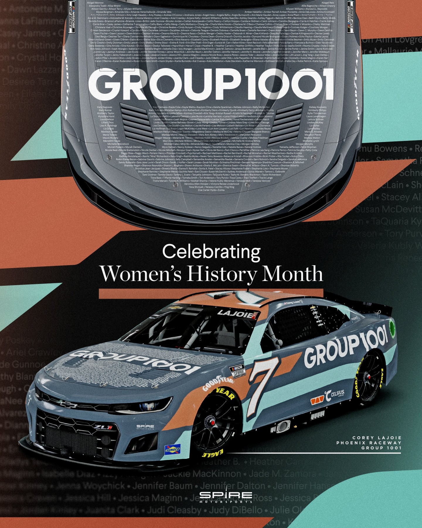 Women's History Month Race Cars