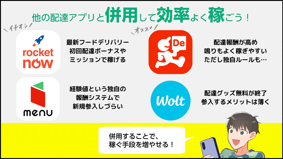 Uber Eats 他の配達アプリと併用