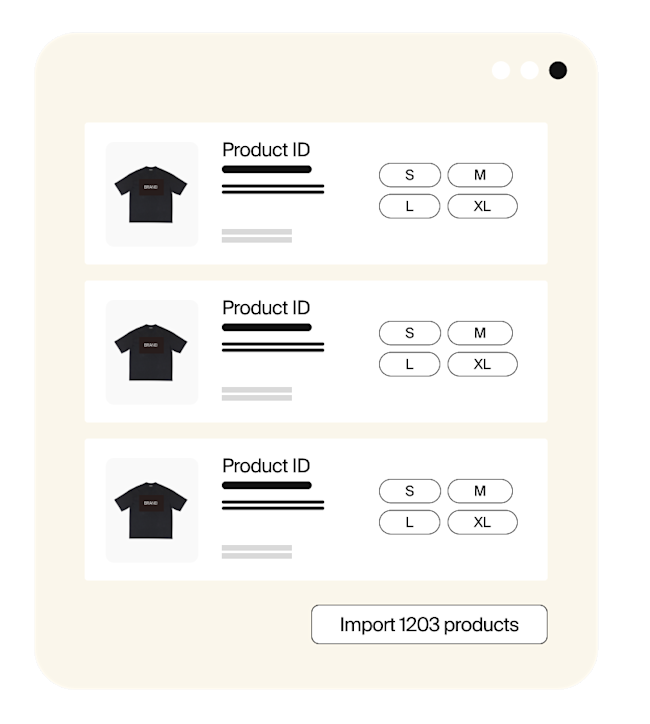 Import product catalog