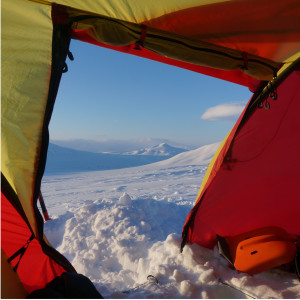 Ski expedition tent basecamp summer sun snow Halvor Mykleby 1920x1920