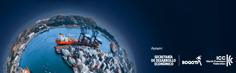 Banner de la II Cumbre Internacional y Rueda de Negocios Bogotá–Cundinamarca - Apoyan Secretaría de Desarrollo Económico, Bogotá ,ICC