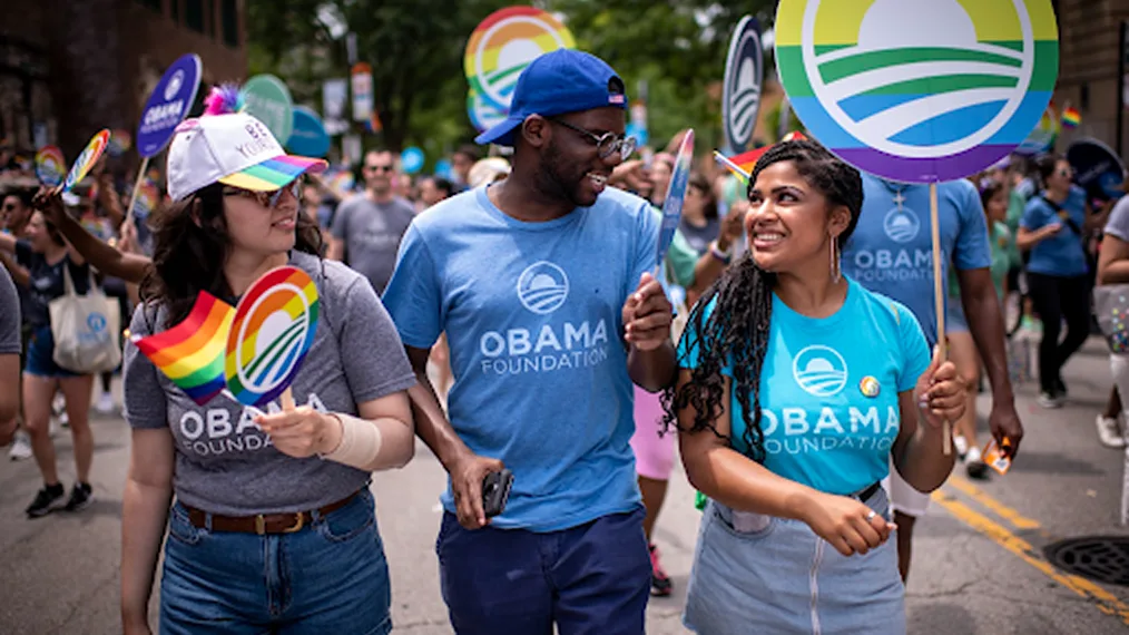 Image of three people standing together