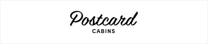 Postcard Cabins logo, scenic stays featured on top vacation rental sites.