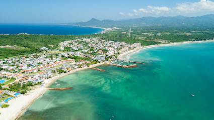Aerial beach view of Punta de Mita, Mexico.