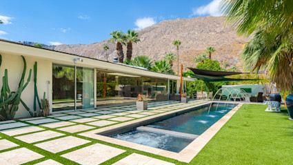 outdoor space with mountain view