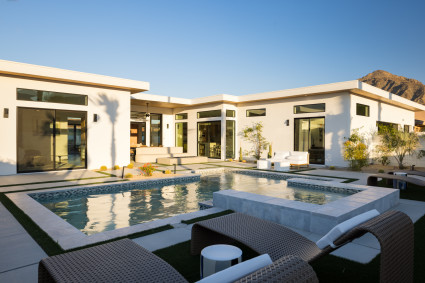 Exterior pool view of an affordable co-owned vacation home in Southern California