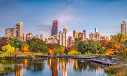 A photo of Chicago, Illinois, one of the best places for fall vacations.