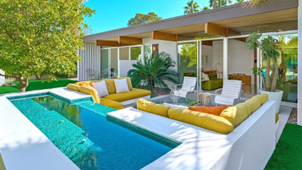 Los Angeles Times Palm Springs pool with sunken lounge space