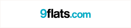 An image shares the logo of 9flats, one of the best vacation rental sites. 