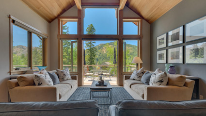living room with large windows