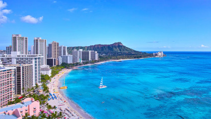 Honolulu, Hawai’i’s tropical climate is part of what makes it one of the most relaxing places to visit in the U.S.