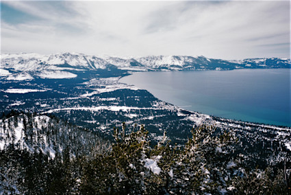 Snow around Lake Tahoe