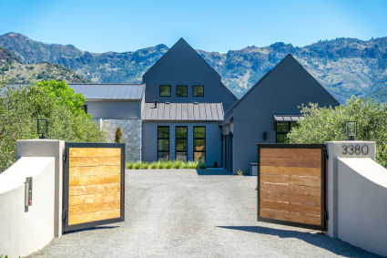 Exterior of a gated luxury Pacaso home in Napa Valley.