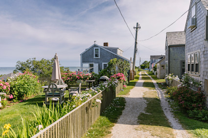 Farmhouse on grass road