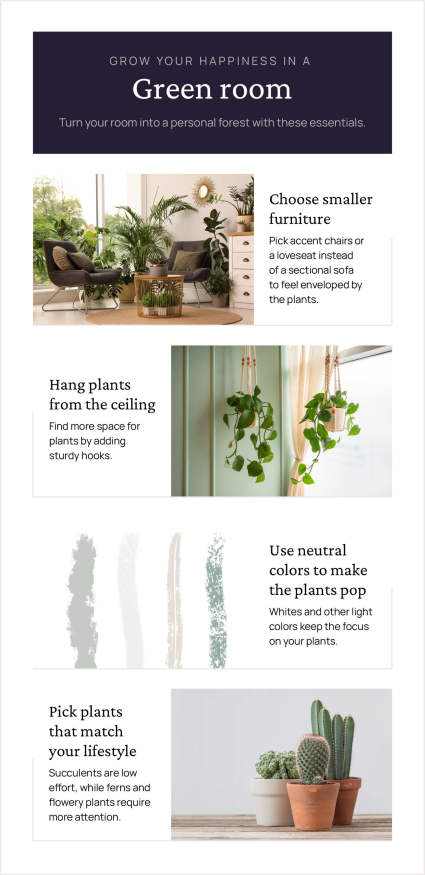 A mood board outlines how to style a green room, one of the most popular zen room ideas.