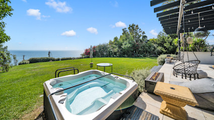 Views in Malibu with a hot tub