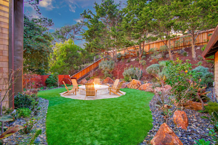 Firepit in backyard