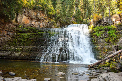 Waterfall in Big Sky, Montana.