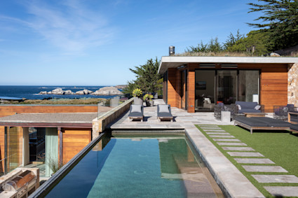 Hillside pool and view