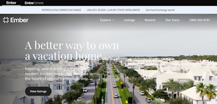 Image of Ember's homepage.
