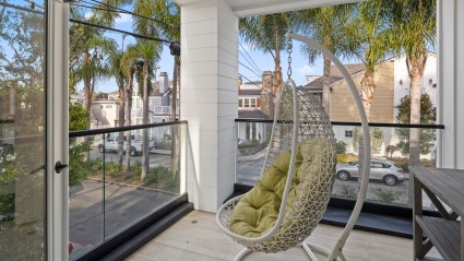 deck in Newport Beach with chairs