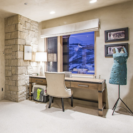 Office overlooking mountains