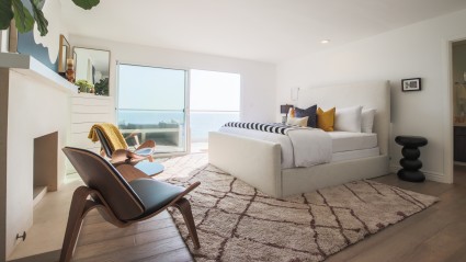 Malibu beach bedroom with ocean views