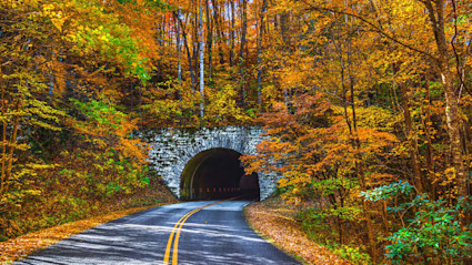 A photo of Asheville, North Carolina, one of the most romantic fall getaways.