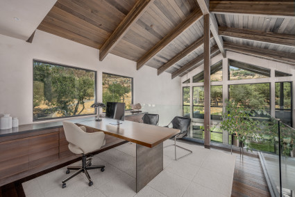 A home office space with views of Napa Valley