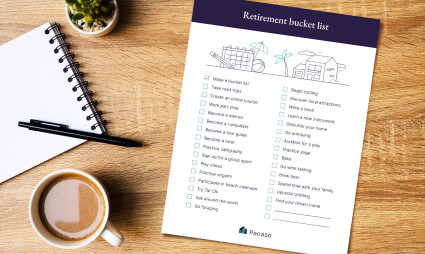 An image of a retirement bucket list to help you decide what to do after retirement.