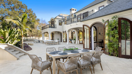 Backyard sitting in estate