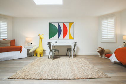 kids room with desk