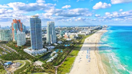 A photo of Miami Beach, Florida serves as inspiration for a momcation.