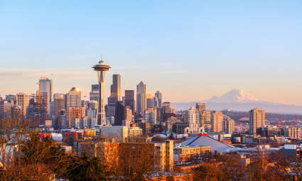 A photo of Seattle, Washington, one of the best places for fall vacations.