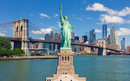 A photo of New York City, New York, one of the best vacation spots for couples.