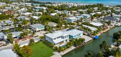 Aerial shot of Florida Keys home